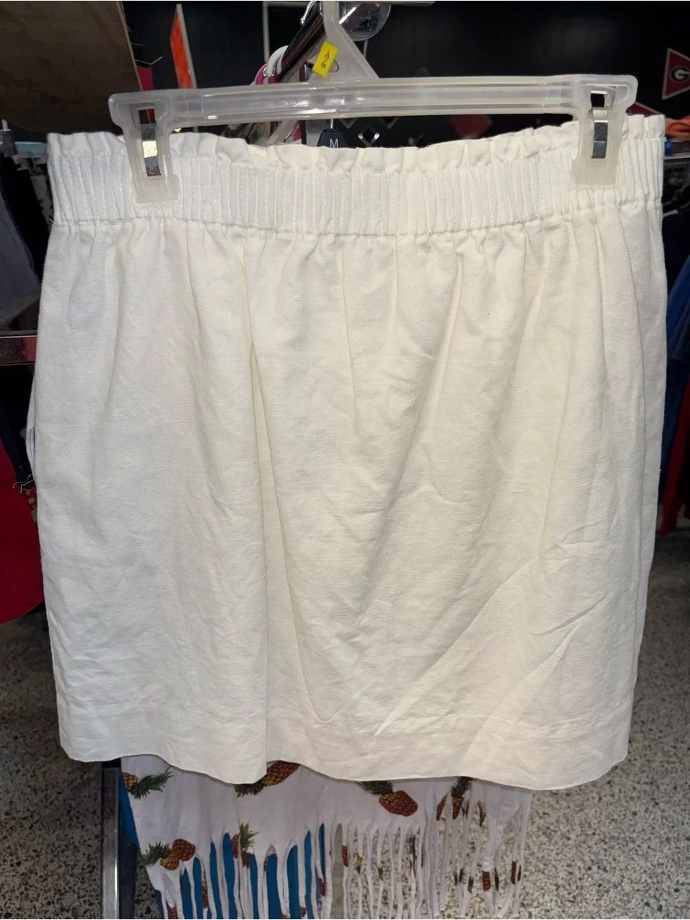 J. Crew White Elastic Waist Mini Skirt